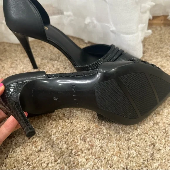 Aldo Caryy Black Faux Leather Snakeskin Stiletto Pump Heels - Picture 10 of 10